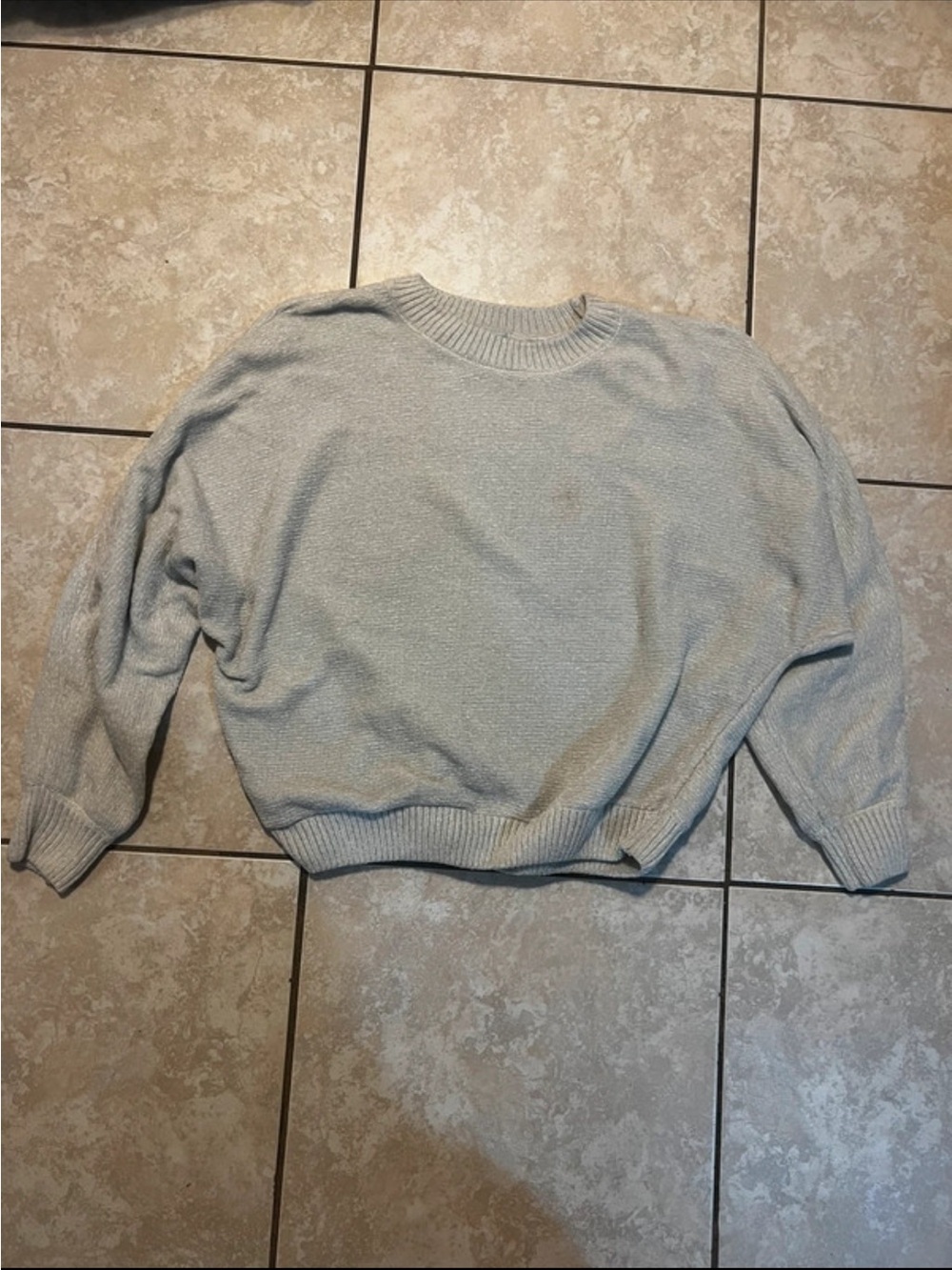 Classic Crewneck Women's Sweater in Light Gray